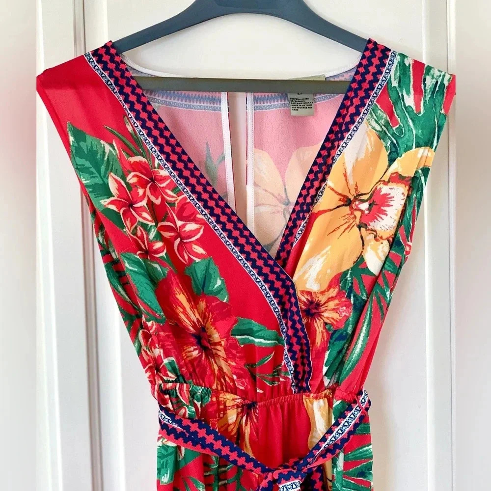 FLYING TOMATO Red Floral Jumpsuit - Picture 4 of 6